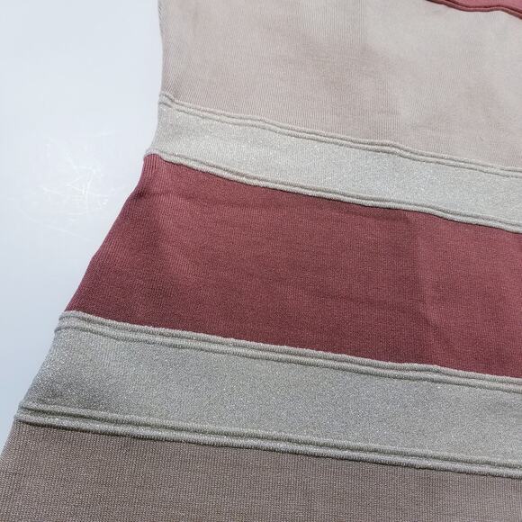 Bebe Shimmer Striped Knit Bodycon Mini Dress - Picture 8 of 11